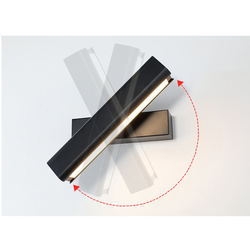 Arisha Applique Murale Rotatif Rectangulaire Simple, Métal, Noir/Blanc, Salon - Neutralighting