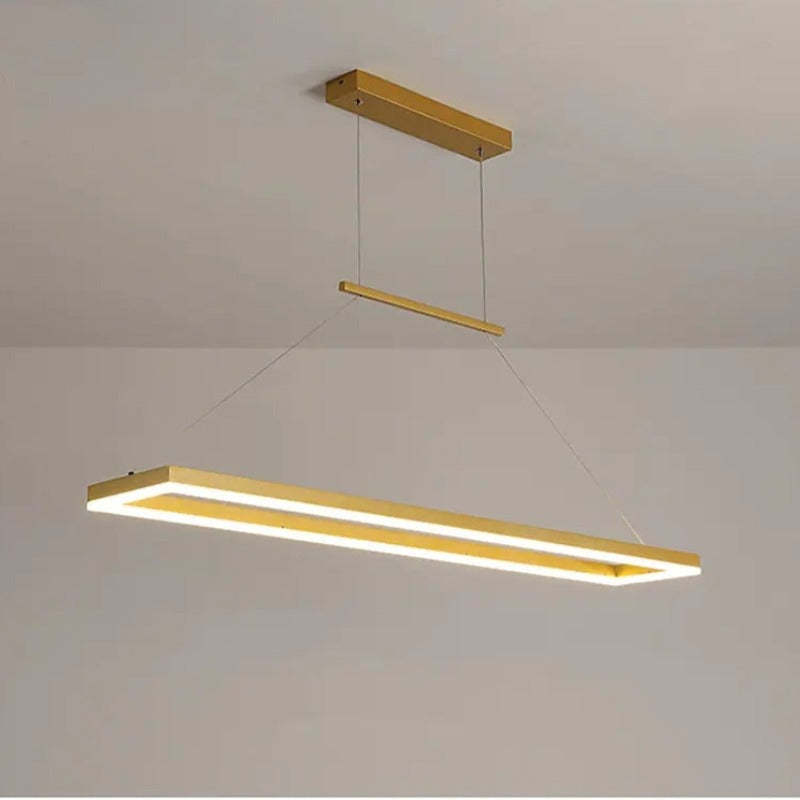 Ray Suspension Rectangulaire Contemporaine, Metal, Café/Or, Chambre - Neutralighting