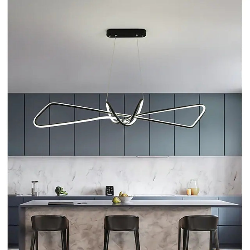Arisha Suspension Minimalist Geometric Adjustable, Métal, Noir/Or, Salle à Manger - Neutralighting