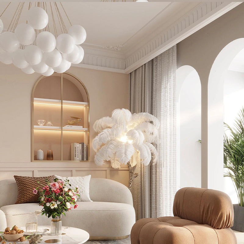 Valentina Lustre Globe Modenre, Fer/Verre, Noir/Blanc, Salon - Neutralighting