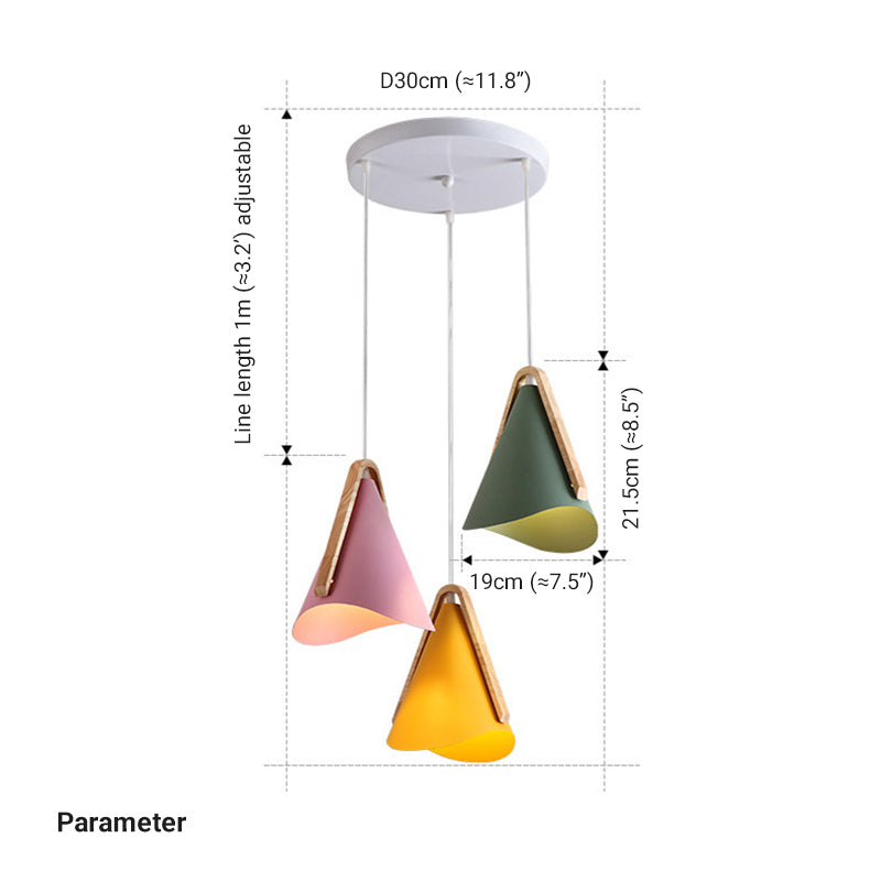 Valentina Suspension 5 Couleurs, Bois/Métal Vert/Rose Salon - Neutralighting