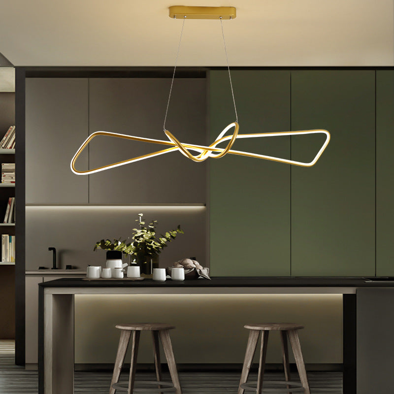 Arisha Suspension Minimalist Geometric Adjustable, Métal, Noir/Or, Salle à Manger - Neutralighting