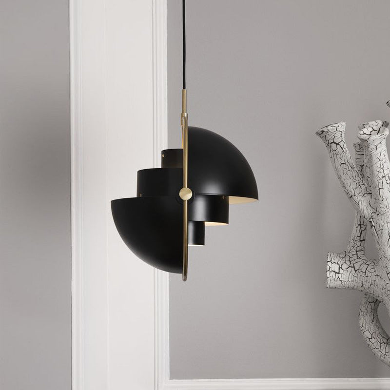 Arisha Luminaires Suspension LED Anneau Rétro Métal Chrome/Or Salon - Neutralighting