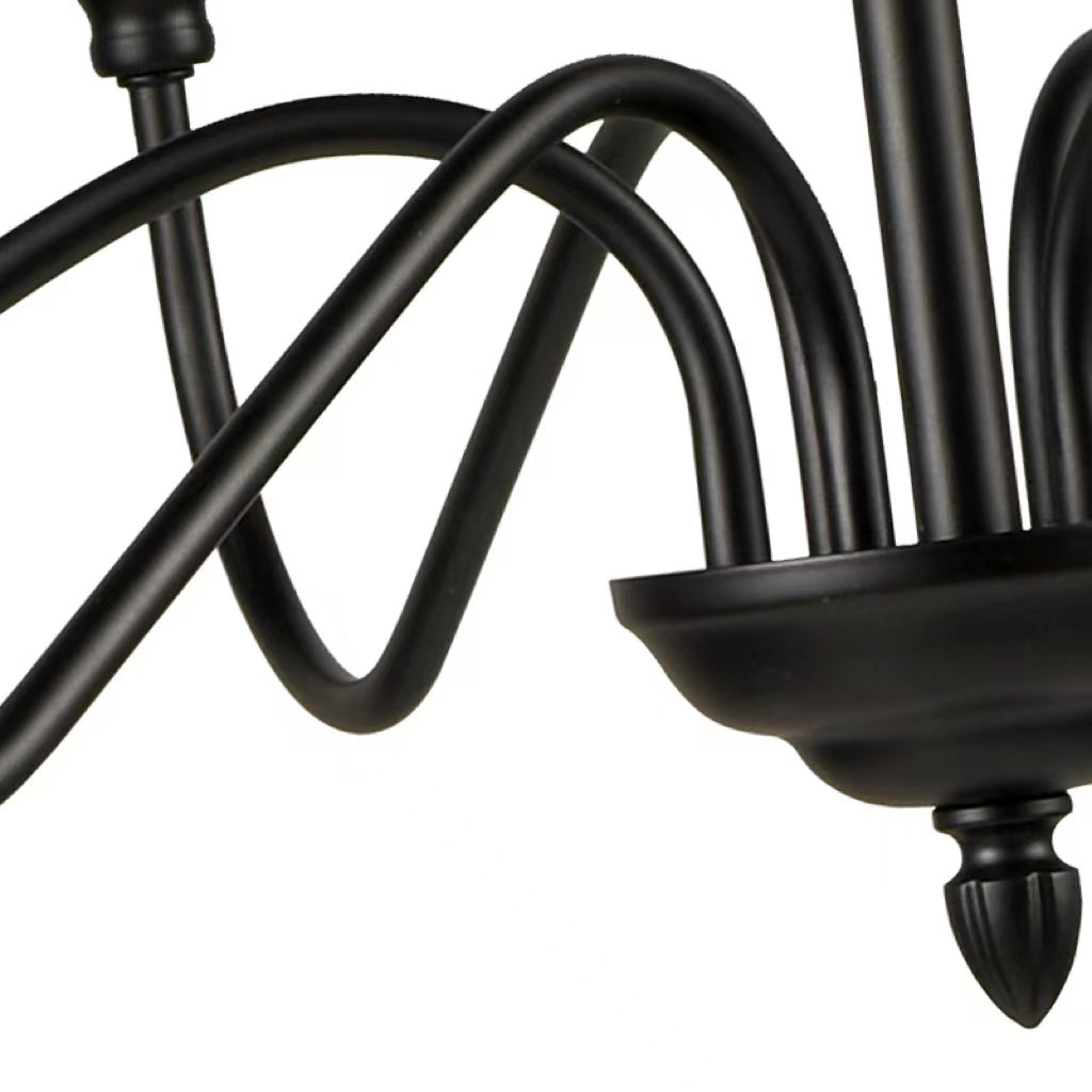 Silva Lustre Bougie LED Moderne, Métal, Noir, Chambre à Coucher
