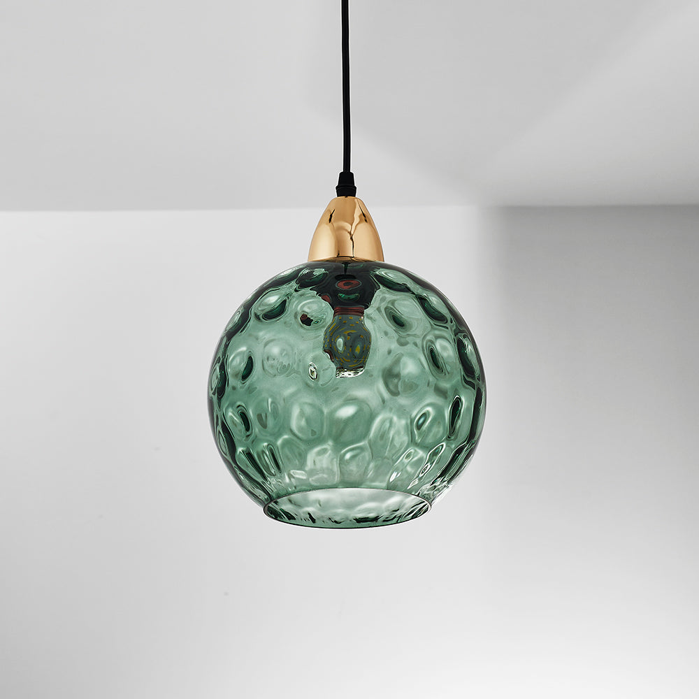 Water Ripple Suspension Boule Moderne Verre Rouge/Vert/Bleu Salon - Neutralighting