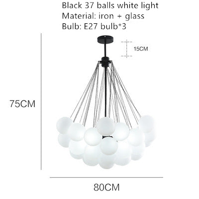 Valentina Lustre Globe Modenre, Fer/Verre, Noir/Blanc, Salon - Neutralighting