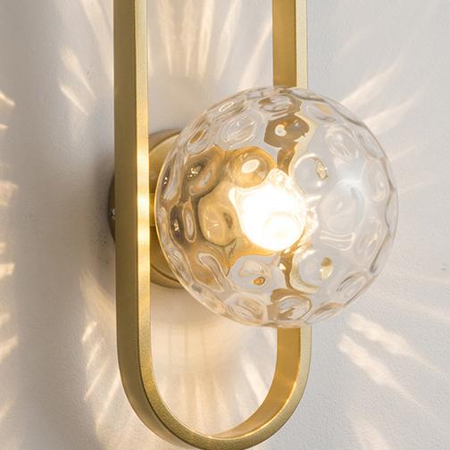 Valentina Applique Murale Globe Led Moderne, Métal, Or/Noir, Chambre - Neutralighting