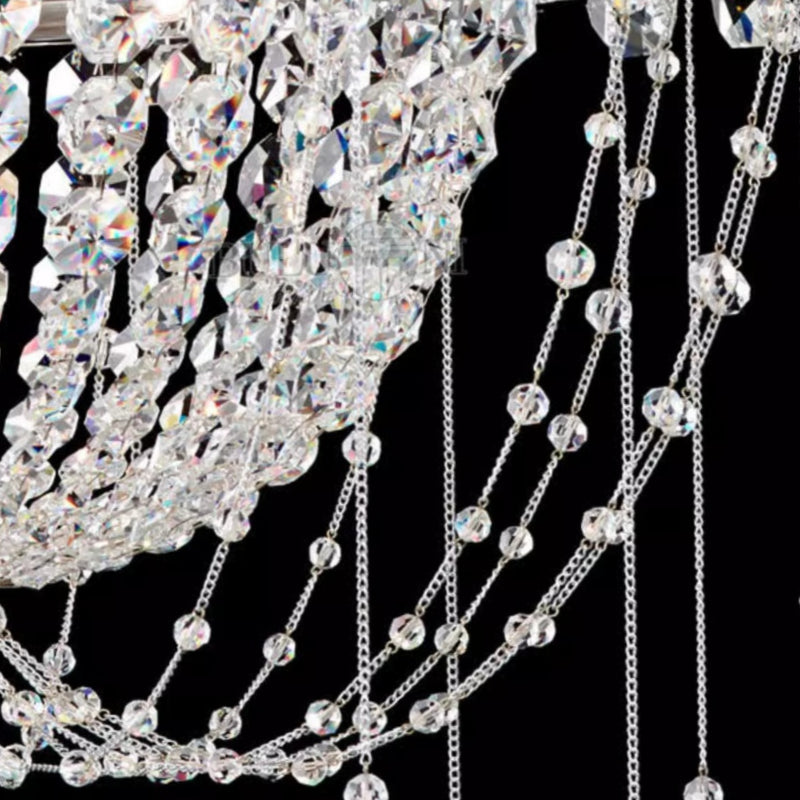 Kristy Italien Métal Cristal Lustre Plafonnier Salon Salle à Manger - Neutralighting