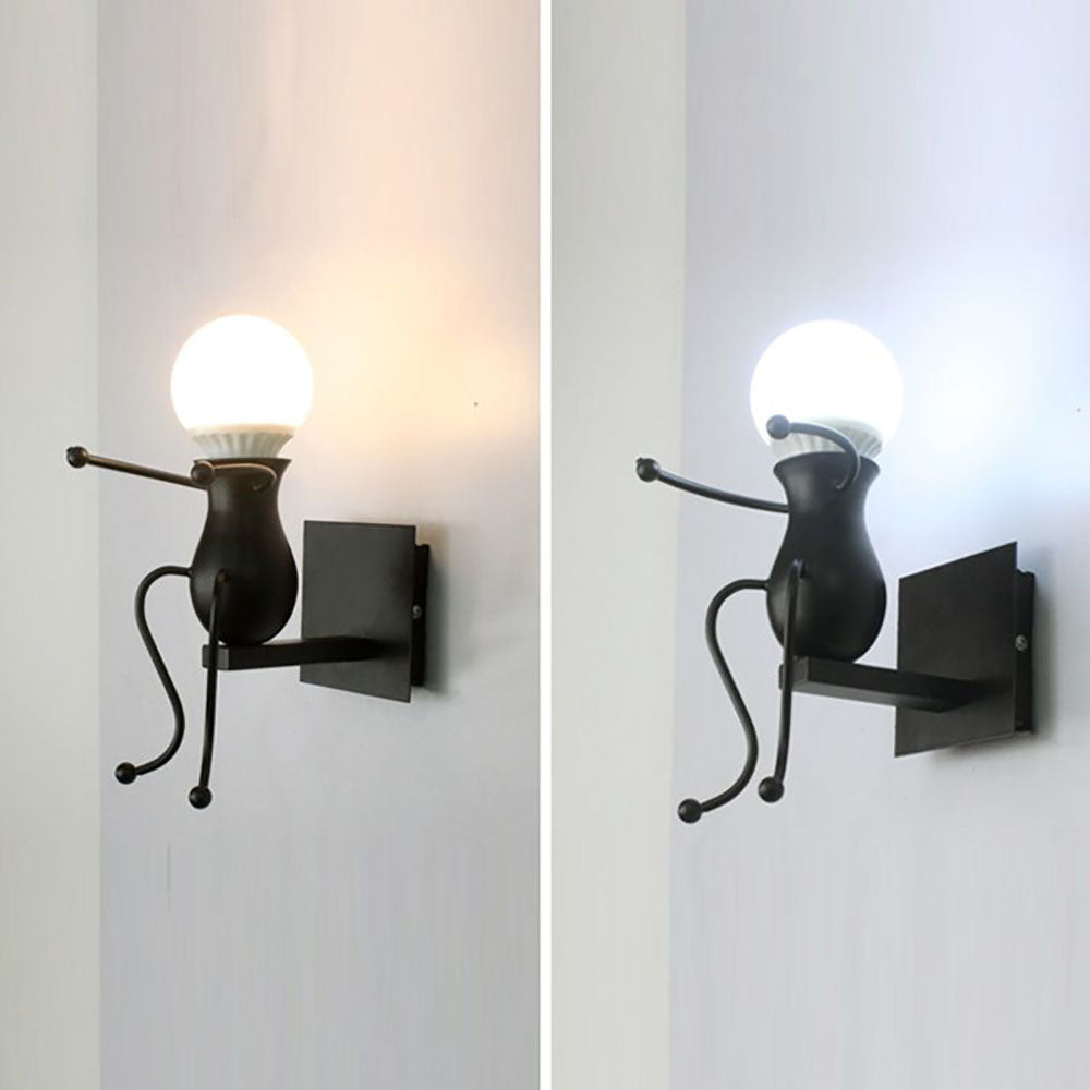 Luxo Applique Murale Design Italien LED Métal Noir/Blanc Chambre à Coucher/Salon - Neutralighting