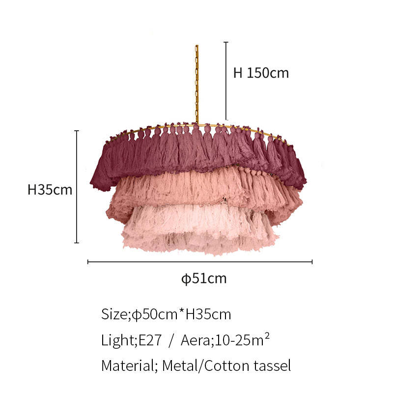 Ritta Suspension Nuage Retro, Metal/Tissu, Rose/Beige/Violet, Salon - Neutralighting