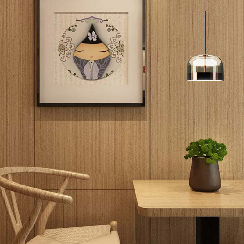 Valentina Suspension Nordique, Métal/Verre, Noir/Or, Salle à Manger - Neutralighting