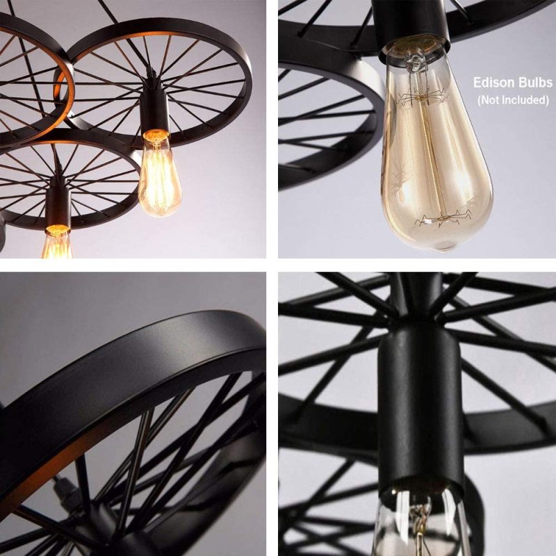 Silva Suspension Ronde Rétro, Métal, Noir/Rouille, Chambre à Coucher/Salon - Neutralighting
