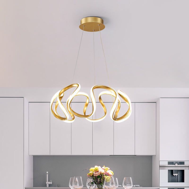 Clyra Suspension Linéaire Moderne Doré/Café/Gris. Salon - Neutralighting