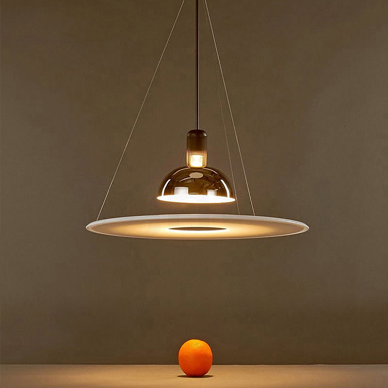 Arisha Suspension LED Moderne Métal/Acrylique Chromé/Noir - Neutralighting