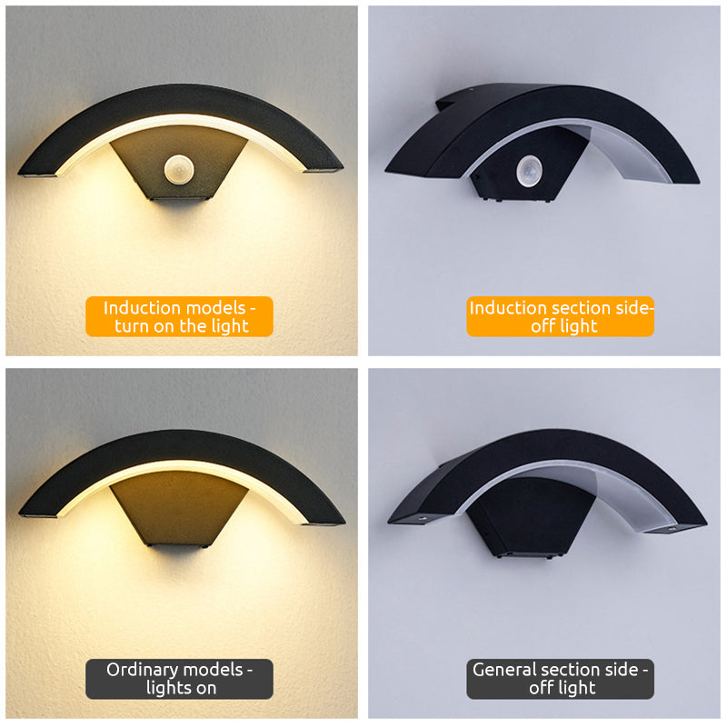 Elvon Applique Murale Capteur étanche Arc Modern Noir. Extérieur - Neutralighting