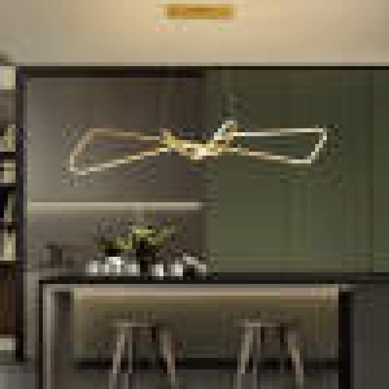 Arisha Suspension Minimalist Geometric Adjustable, Métal, Noir/Or, Salle à Manger - Neutralighting