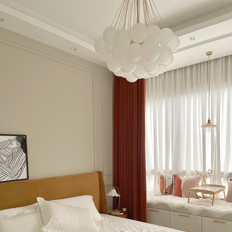 Valentina Lustre Globe Modenre, Fer/Verre, Noir/Blanc, Salon - Neutralighting