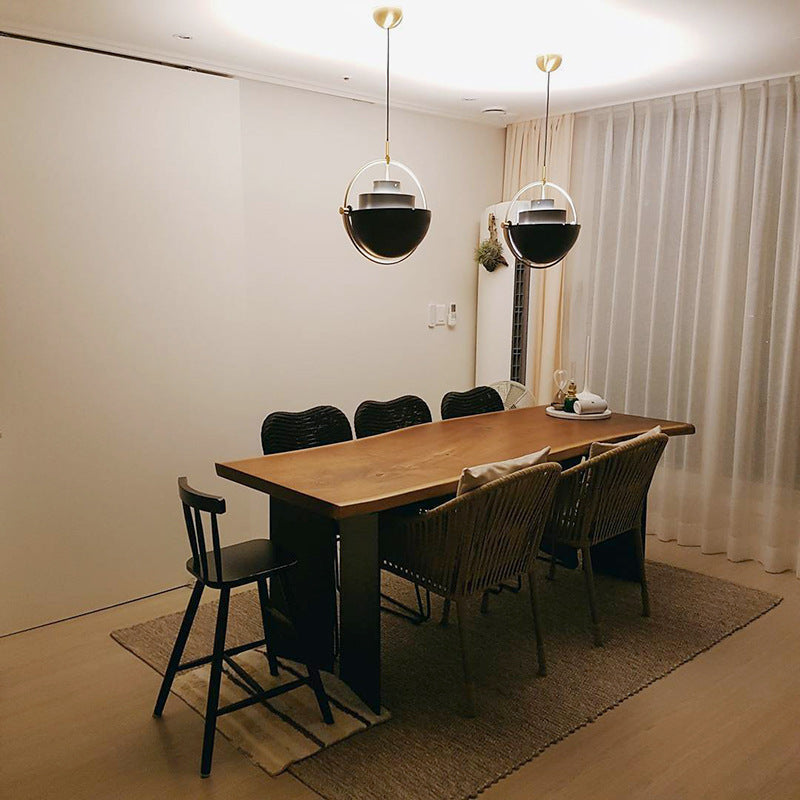 Arisha Luminaires Suspension LED Anneau Rétro Métal Chrome/Or Salon - Neutralighting