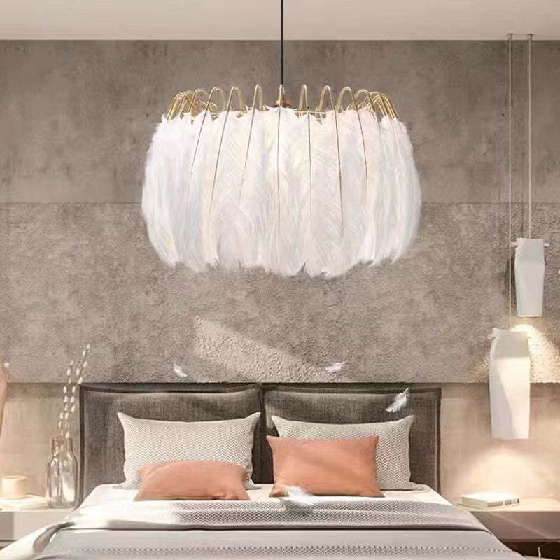 O'Moore Suspension Elegant Feather, Noir/Blanc, Chambre/Salon - Neutralighting
