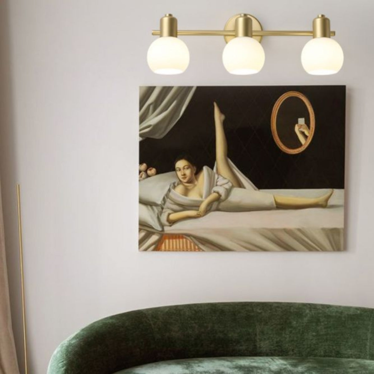 Valentina Applique Murale Globe Simple, Métal/Verre, Doré, Chambre - Neutralighting