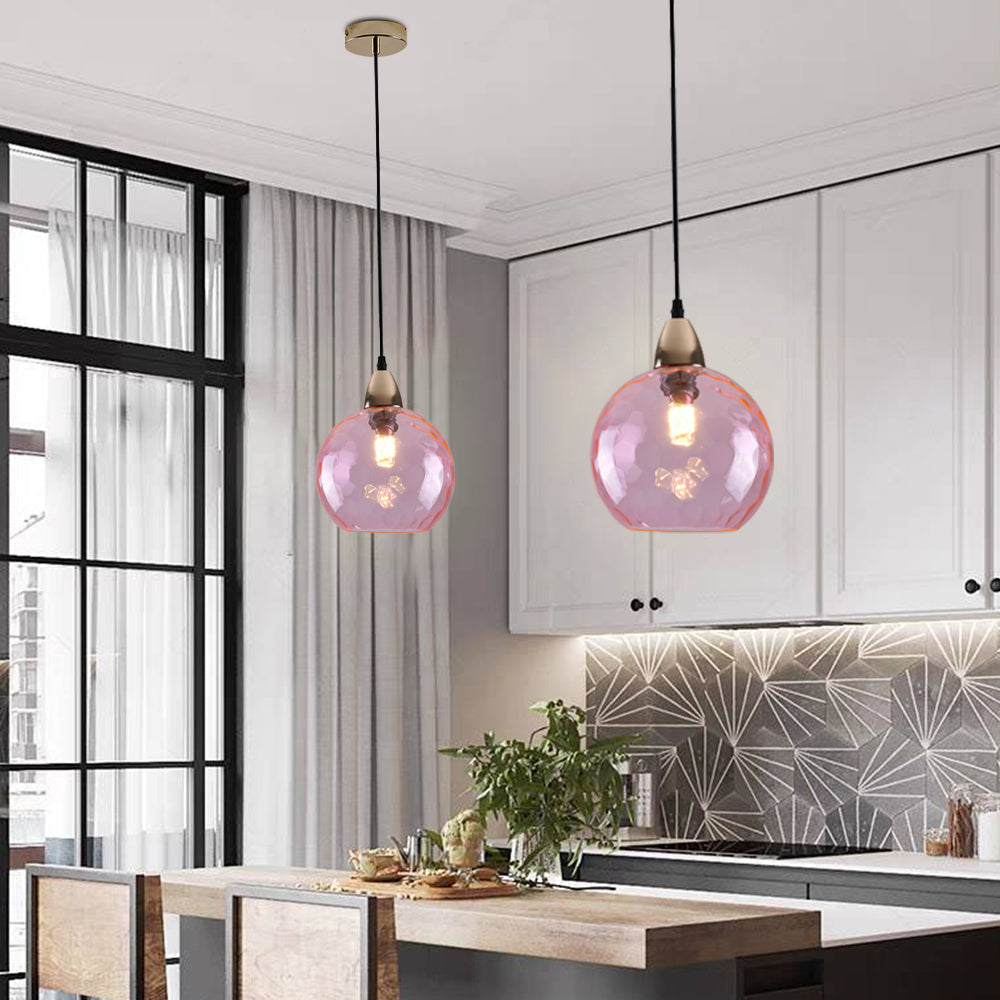 Water Ripple Suspension Boule Moderne Verre Rouge/Vert/Bleu Salon - Neutralighting