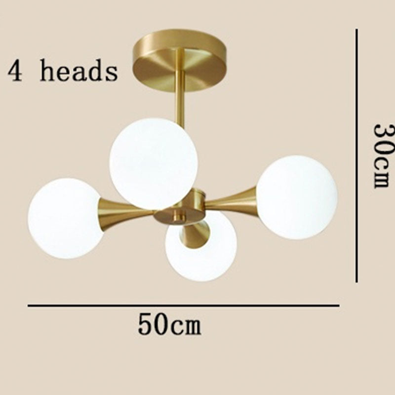 Valentina Suspension Boule Moderne, Laiton/Verre, Blanc/Claire, Salon - Neutralighting