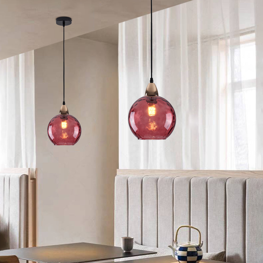 Water Ripple Suspension Boule Moderne Verre Rouge/Vert/Bleu Salon - Neutralighting