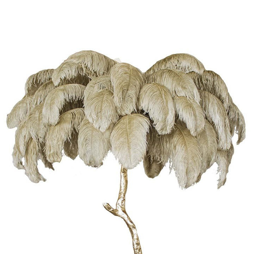 Lampadaire Fleur Luxe Plume/Métal Coloré Salon