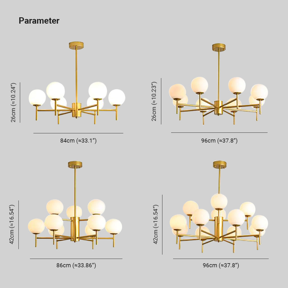 Silva Suspension Multi Nordique, Metal/Verre, Or/Noir, Chambre - Neutralighting