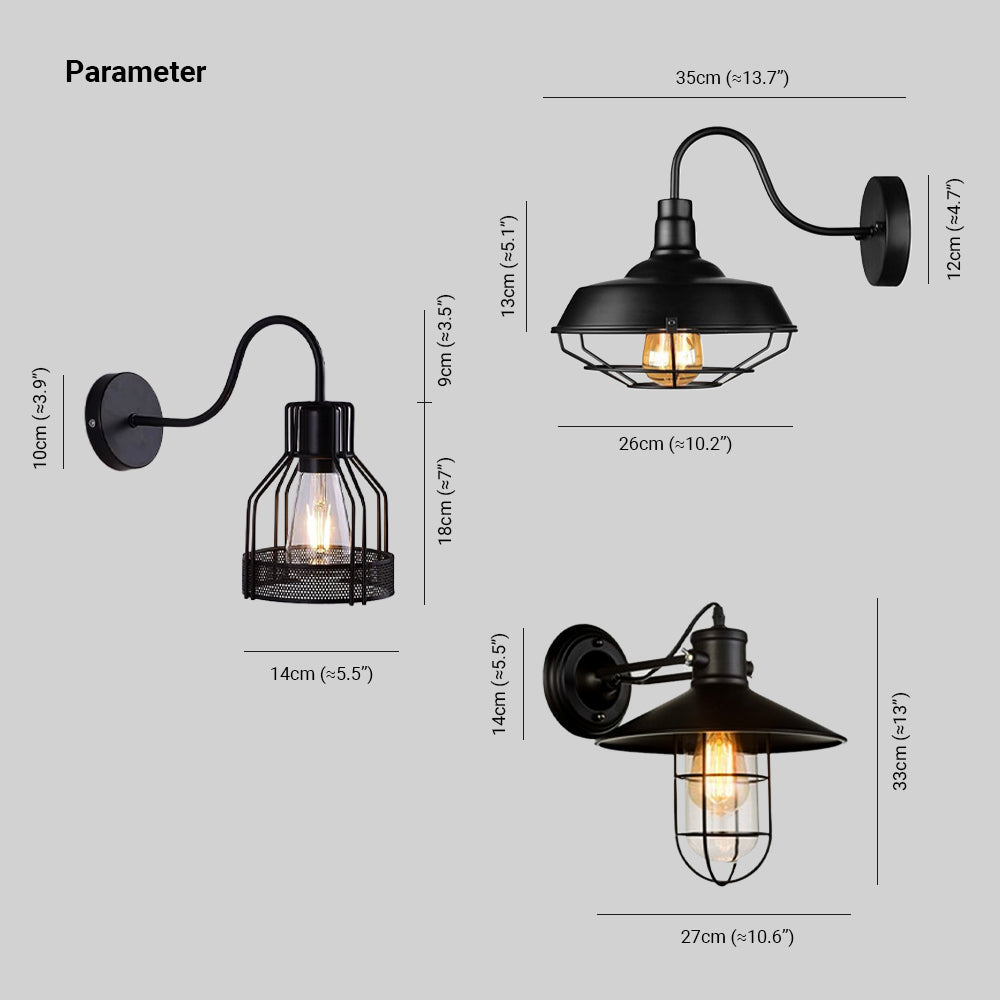 Silva Applique Murale Landerne Vintage, 3 Style, Métal/Verre, Noir, Cour - Neutralighting