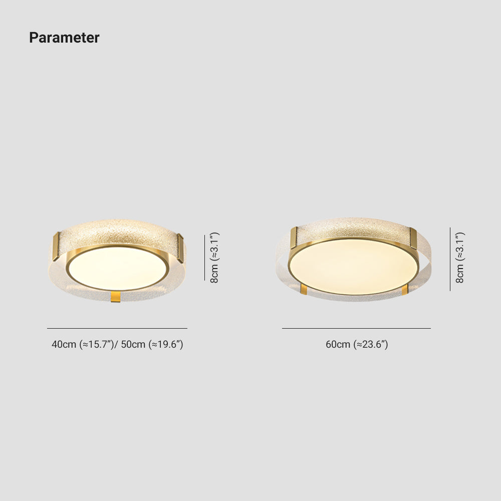 Arisha Plafonnier Rond Moderne, Cuivre/Verre, Doré, Salon - Neutralighting