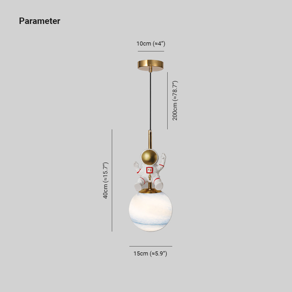 Aria Suspesion Globe Moderne, Metal/Verre, Blanc/Bleu, Chambre - Neutralighting