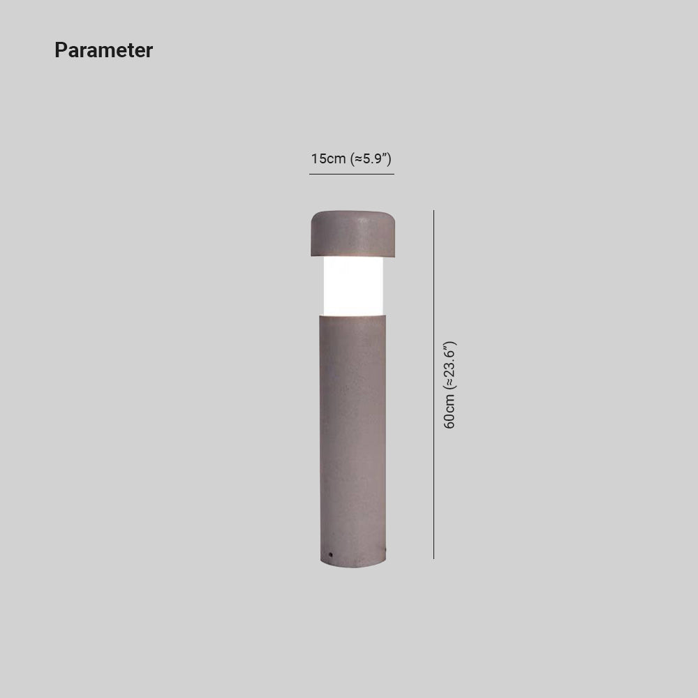Ray Extérieure Cylindre Moderne, Métal/Pierre, Gris, Extérieur - Neutralighting