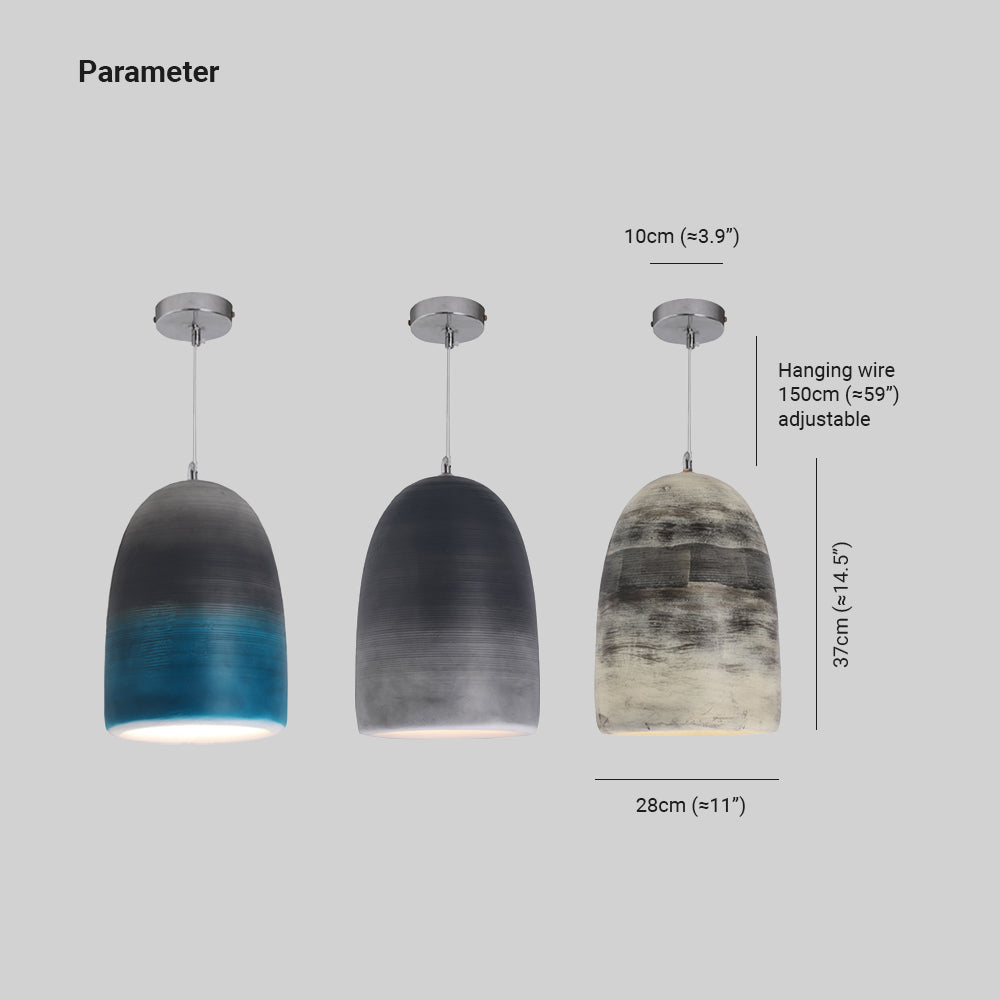 Arisha Suspension Pot Naturelle, Résine/Acrylique, Bleu/Noir/Gris, Chambre - Neutralighting