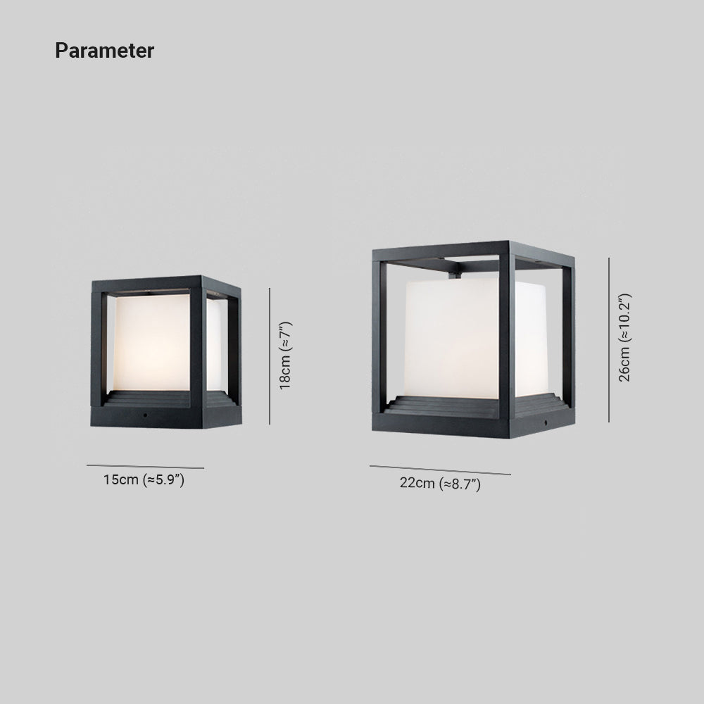 Ray Lampe Solaire Pilier Moderne, Métal, Noir, Allée