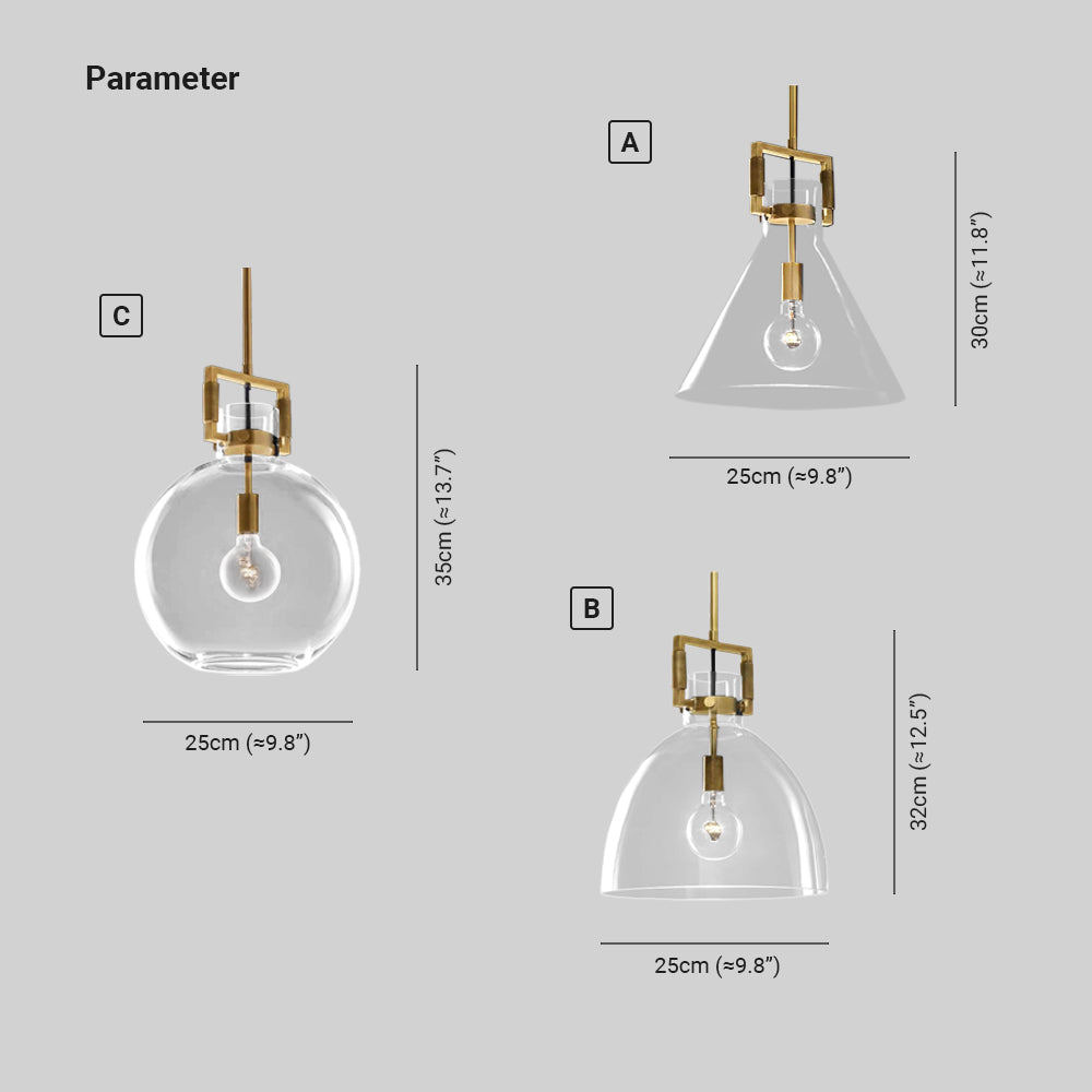 Arisha LED Suspension Métal/Verre Salle à Manger Chambre à coucher - Neutralighting