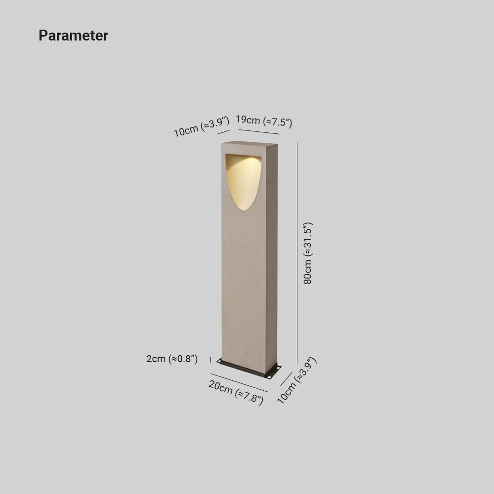Ray Extérieur Rectangulaire Minimaliste, Métal/Pierre, Gris, Extérieur - Neutralighting