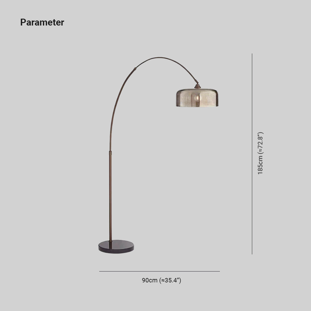 Valentina Lampadaire Courbe Rétro, Métal, Brun, Salon - Neutralighting