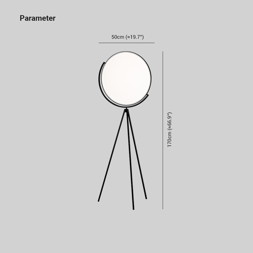 Mira Design Simple Lampadaire Rond Moderne Métal Noir/Blanc Salon