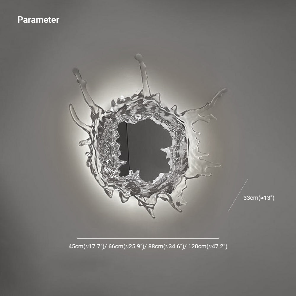 Kristy Applique Murale Rond Moderne, Résine/Métal, Or/Argent, Salle de Bain - Neutralighting