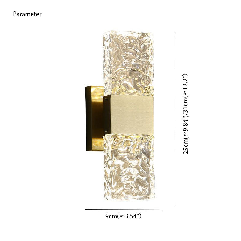 Arisha Modern Rectangular Metal Wall Lamp, Gold