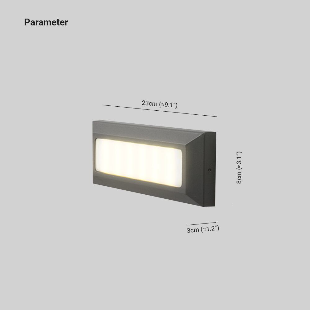 Ray Éclairage Escalier Extérieur Rectangulair Simple, Métal/Acrylique, Noir/Gris, Escalier - Neutralighting