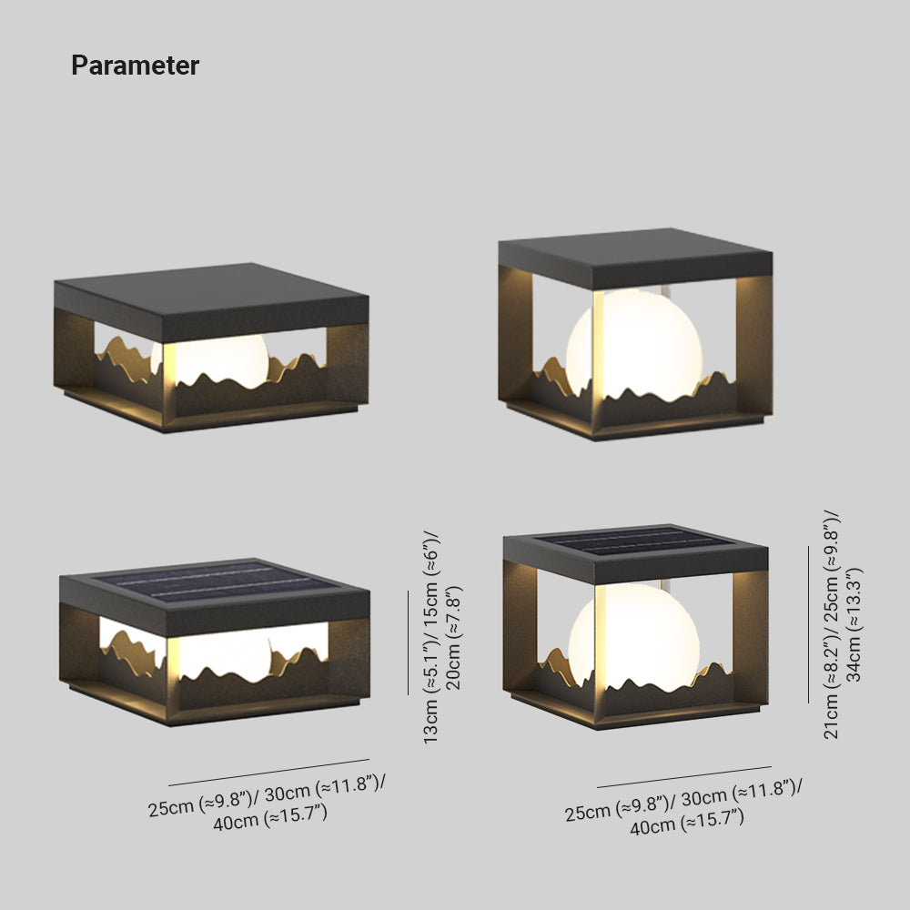 Ray Lampe de Poteau Solaire, Montagne, L 25/30/40CM