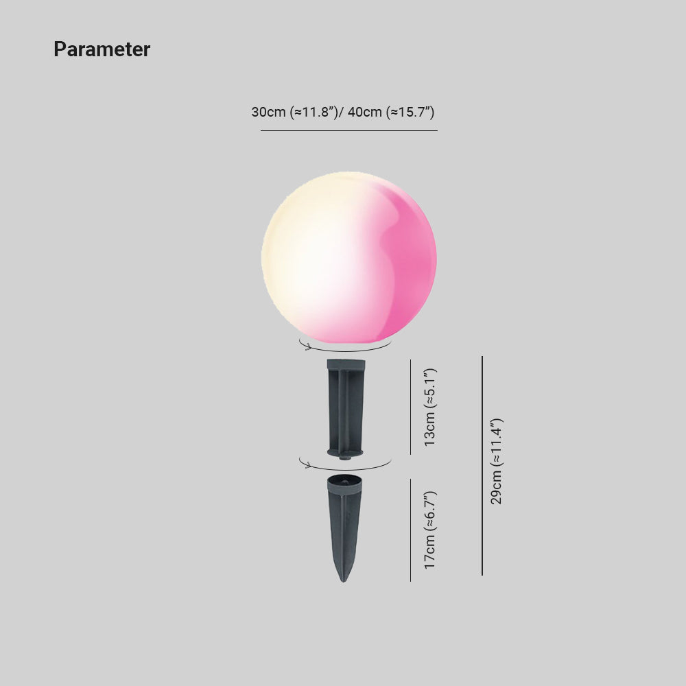 Aria Lampe Extérieur Boule Moderne, Résine, Coloré, Allée