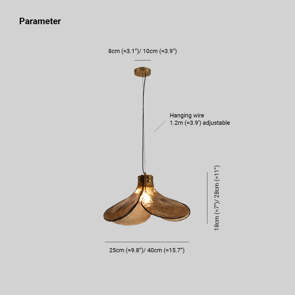 Arisha Suspension Fleur Vintage, Métal/Verre, Marron, Chambre à Coucher/Salon - Neutralighting