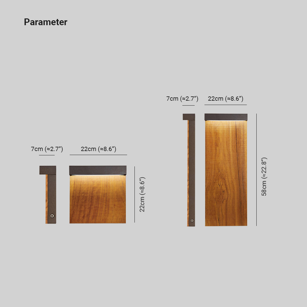 Gisil Extérieure Géométrique Minimaliste. Métal. Bois. Extérieur - Neutralighting