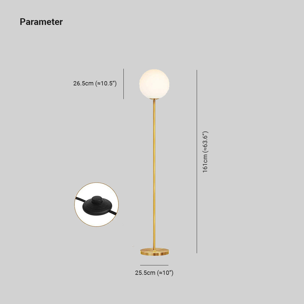 Valentina Design Lampadaire Bulle Simple Métal/Acrylique Doré Salon - Neutralighting