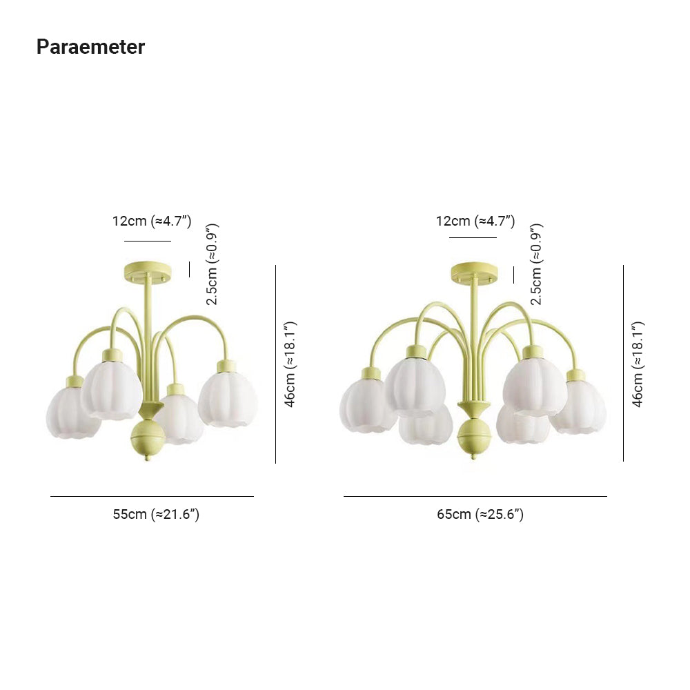 Arisha Suspension Multi Morandi, Métal/Verre, Blanc/Jaune, Couloir/Salon - Neutralighting