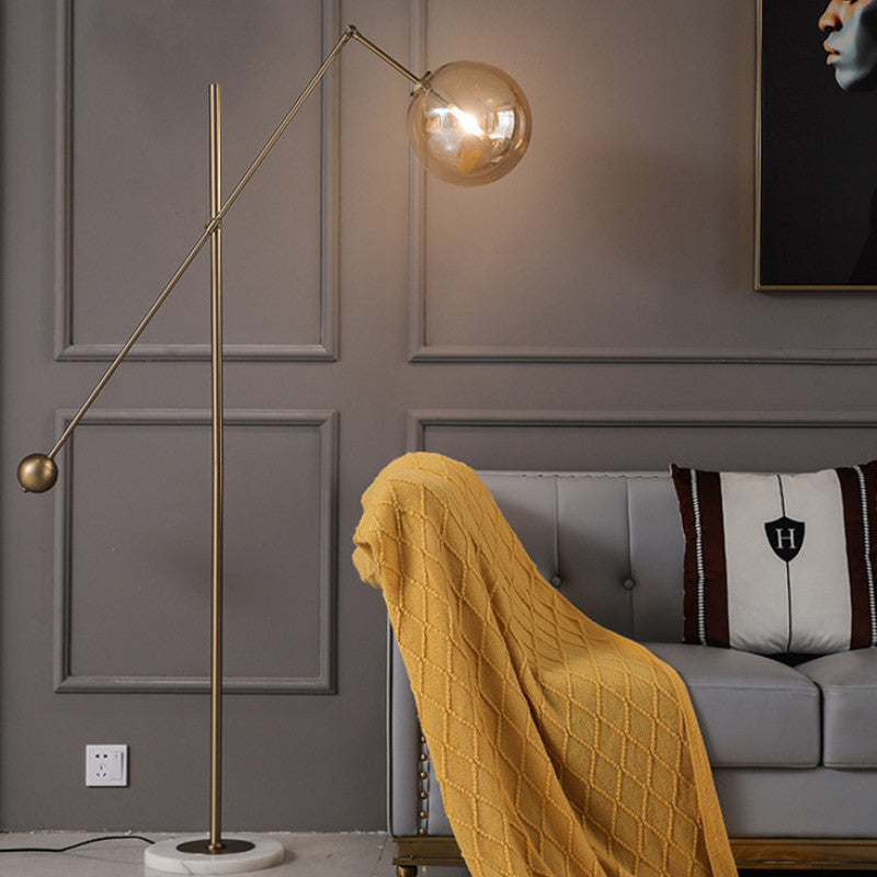 Valentina Lampadaire Globe Moderne, Métal/Verre, Or, Salon - Neutralighting
