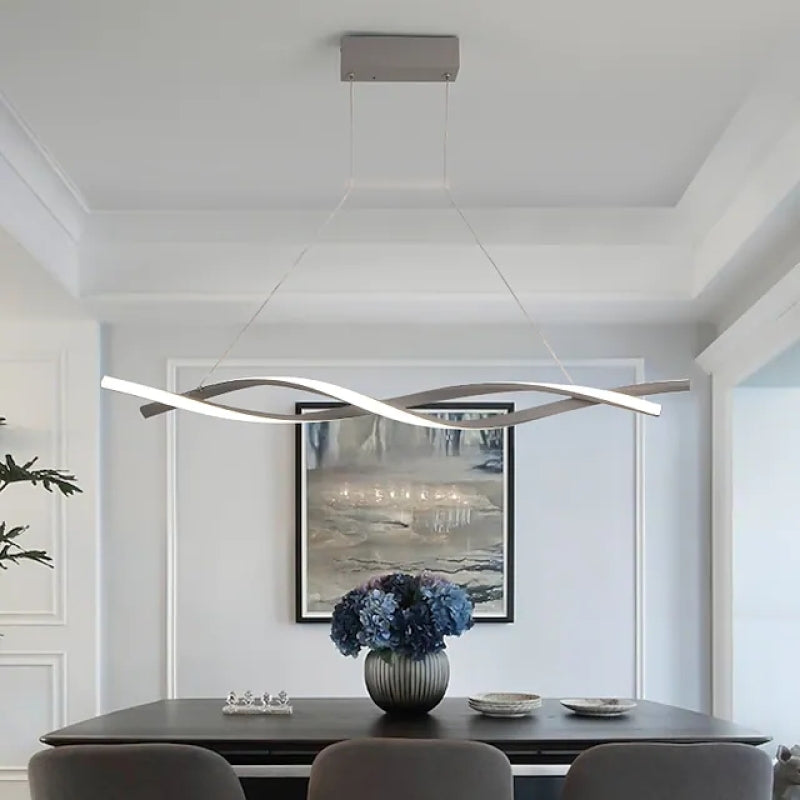Arisha Suspension Linéaire Simple, Aluminium/Gel de silice, Noir/Gris, Chambre - Neutralighting